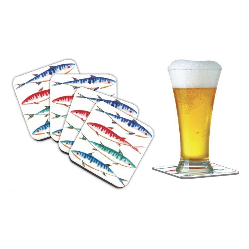 Juego de posavasos marinero 'Peces' en decoracionmar.com para decoración náutica