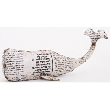 Figura ballena marina decorativa en metal Figura ballena marina decorativa en metal
