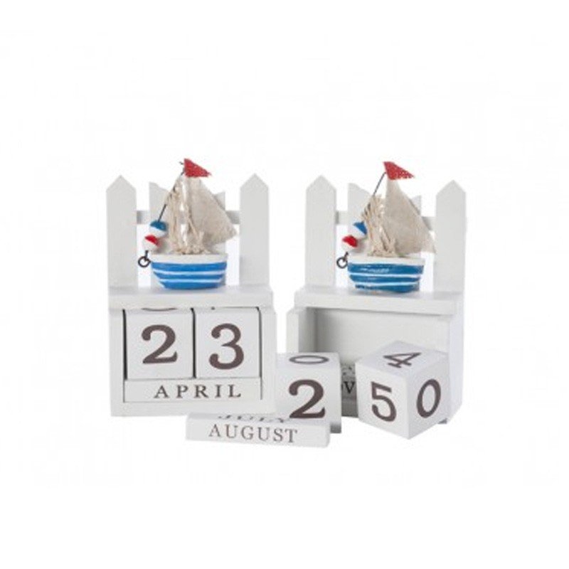 calendario marinero en madera