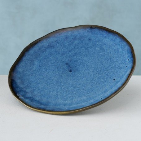 Plato de postre de gres decoración náutica