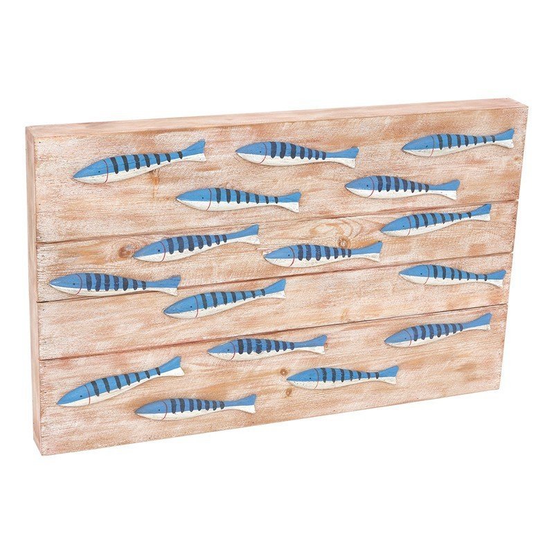 Banco de peces marinos de madera