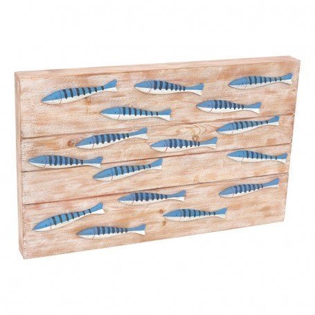Banco de peces marinos de madera