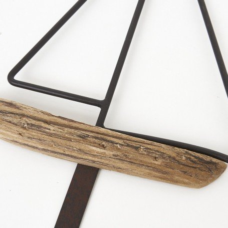 Colgador náutico velero de madera y metal