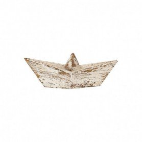 Figura barco de papel en madera