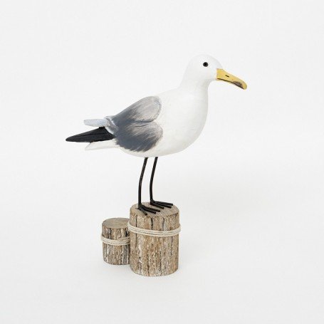 Gaviota de mar con base de madera