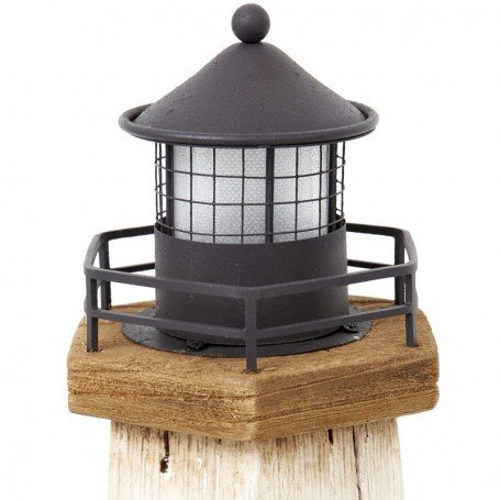 Faro de madera natural con led