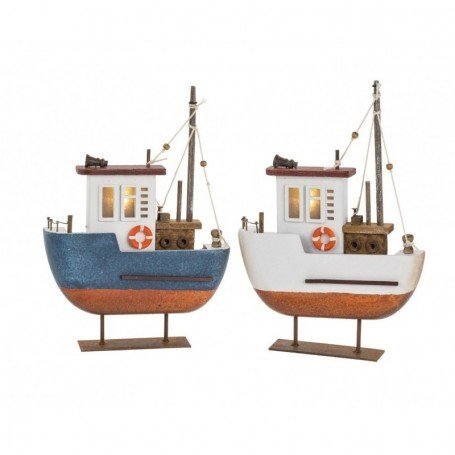 Set de barcos pesqueros con luz led