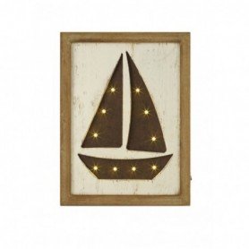 Cuadro con diseño de velero e iluminación led