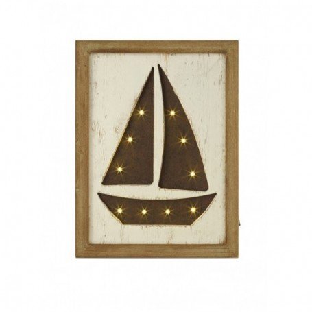 Cuadro con diseño de velero e iluminación led