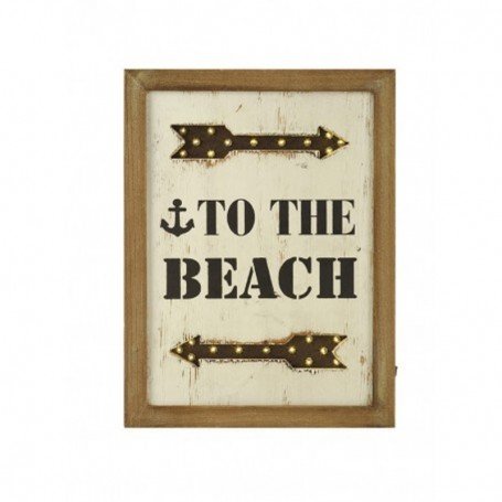 Cuadro vintage “TO THE BEACH” con luces led
