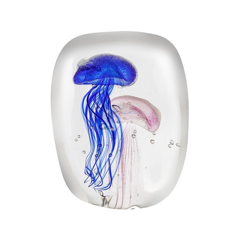 Pisapapeles marinero con dos medusas azul y lila