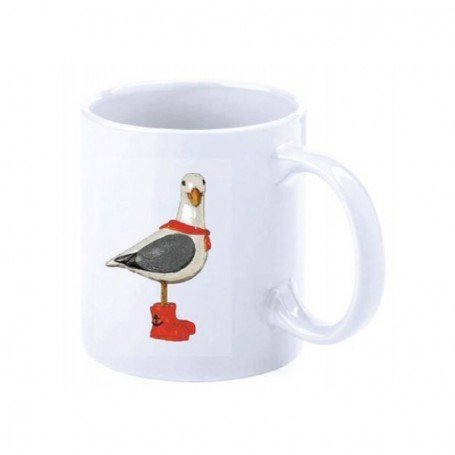 Mug marinero con gaviota con pañuelo y botas