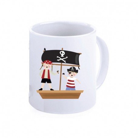 Mug marinero con barco pirata