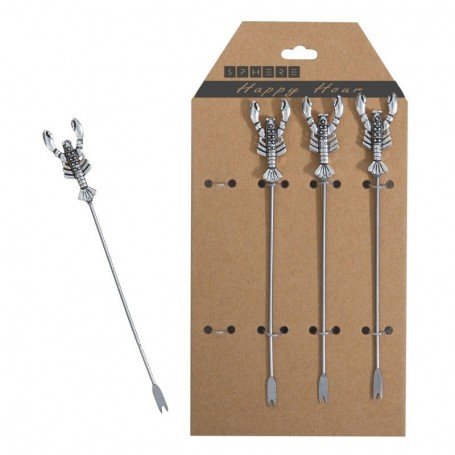 Set pinchos en metal decorados con bogavantes