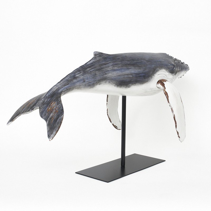Figura náutica ballena sobre peana