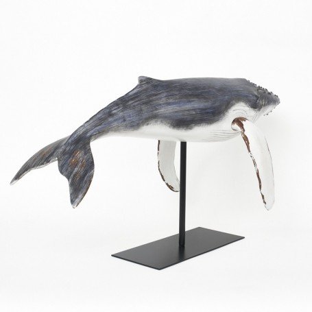 Figura náutica ballena sobre peana Figura náutica ballena sobre peana