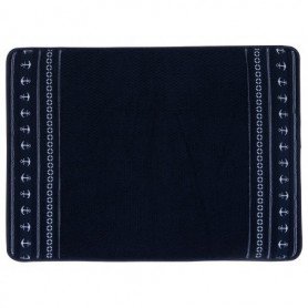 Alfombra de baño en azul marino antideslizante.