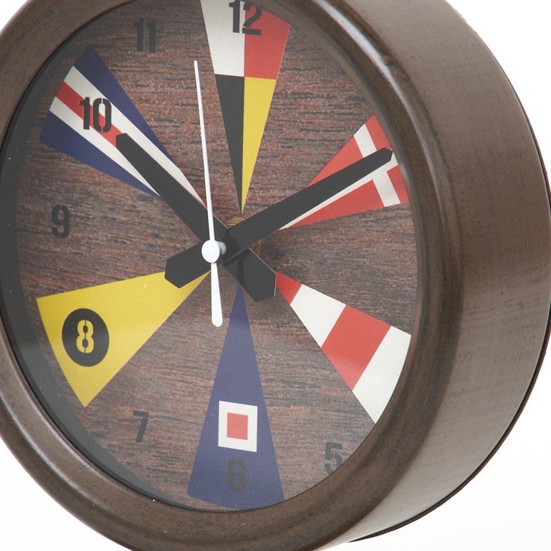 Reloj náutico de mesa con banderas