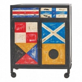 Cómoda cajonera con banderas