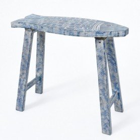 Taburete banco pez de madera 2