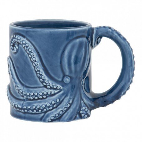 Taza náutica pulpo con asa tentáculo