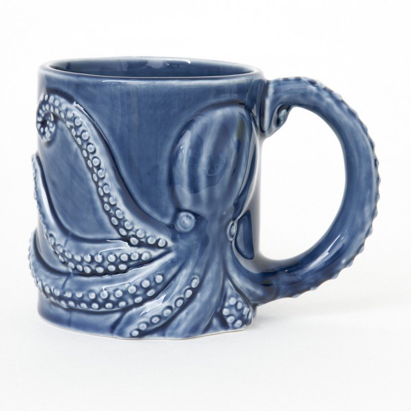 Taza pulpo marino con asa tentáculo