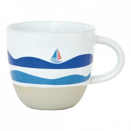 Taza mug marinero con paisaje playero