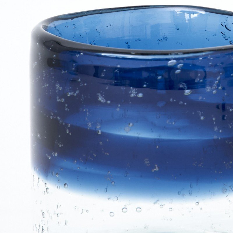 Porta velas de cristal degradado para mesa