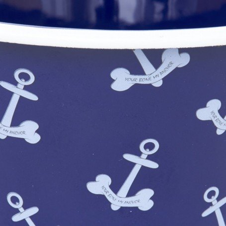 Cuenco azul estampado anclas para perros