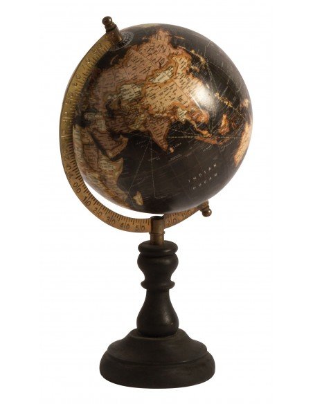 Globo terrestre clásico con peana de madera