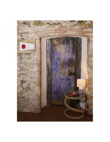 Mesa redonda náutica de cabo de cáñamo