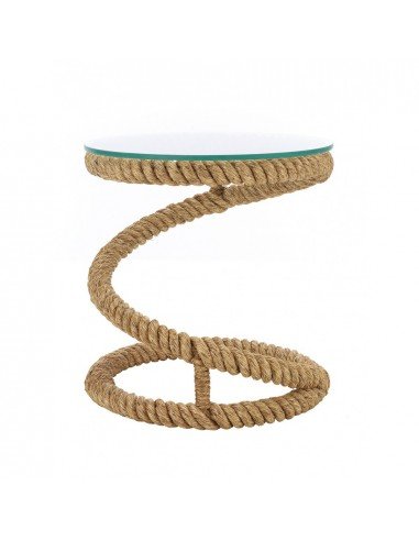 Mesa redonda náutica de cabo de cáñamo