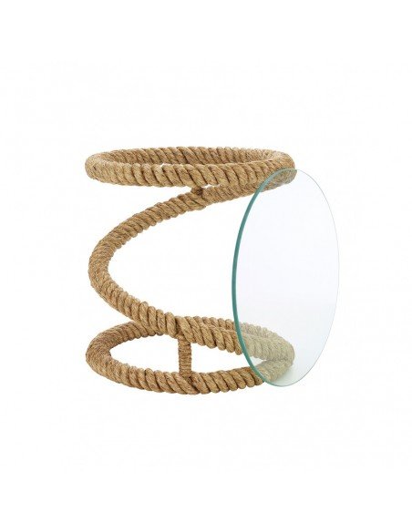 Mesa redonda náutica de cabo de cáñamo