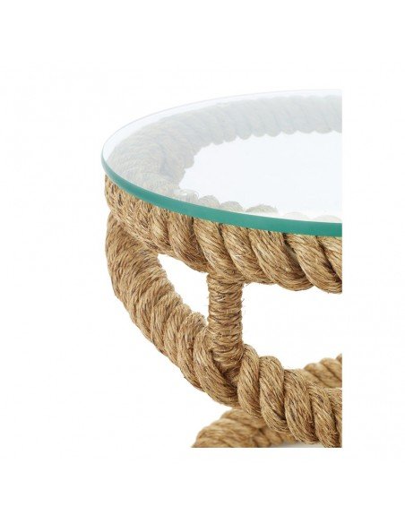 Mesa redonda náutica de cabo de cáñamo