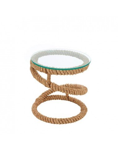 Mesa redonda náutica de cabo de cáñamo