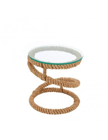 Mesa redonda náutica de cabo de cáñamo